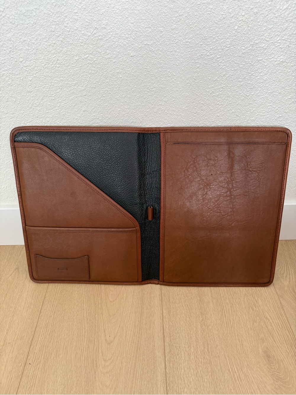 Coach Leather Portfolio Padfolio Cognac Brown Organizer Folder Business Classic